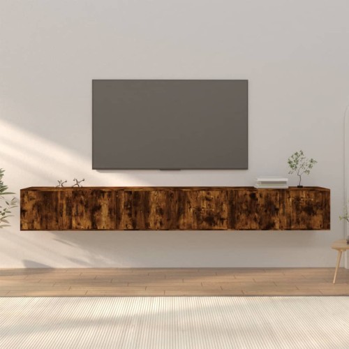 Mobili Porta TV a Parete 3 pz Rovere Fumo 100x34,5x40 cm