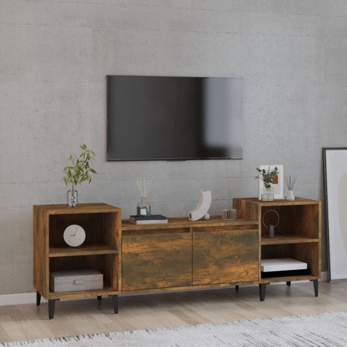 Mobile TV Rovere Fumo 160x35x55 cm in Legno Multistrato