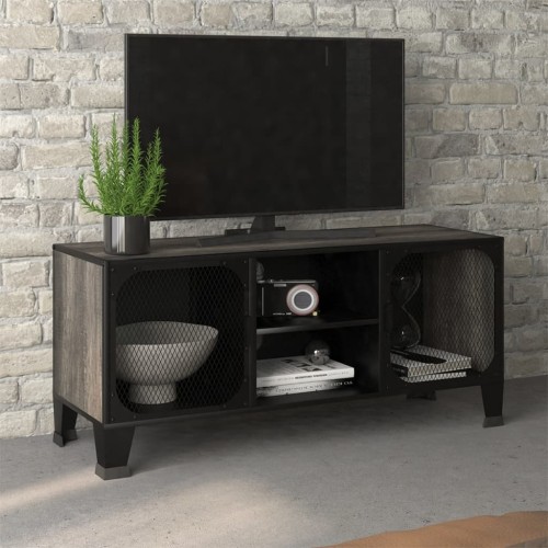 Mobile Porta TV Grigio 105x36x47 cm in Metallo e MDF