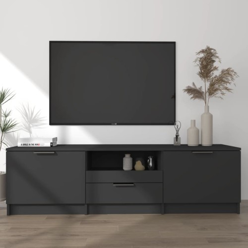 Mobile Porta TV Nero 140x35x40 cm in Legno Multistrato