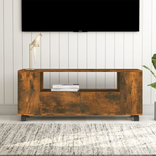 Mobile Porta TV Rovere Fumo 120x35x48 cm in Legno Multistrato