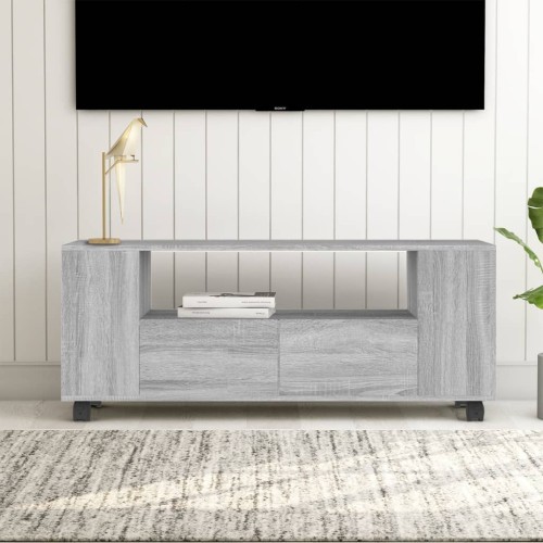 Mobile TV Grigio Sonoma 120x35x48 cm in Legno Multistrato