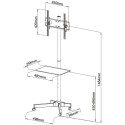 Supporto su ruote per TV LCD/LED/PLASMA da 23 a 55 pollici Wilson3