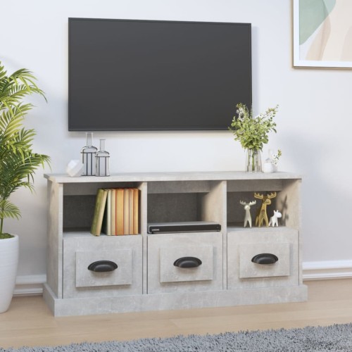 Mobile per TV Grigio Cemento 100x35x50 cm in Legno Multistrato