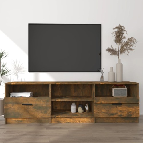 Mobile TV Rovere Fumo 150x33,5x45 cm in Legno Ingegnerizzato