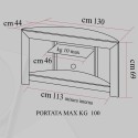 Mobiletto porta TV in alluminio e cristallo Extra 130