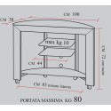 Carrellino TV LCD/LED in alluminio e vetro 100 cm Clapton