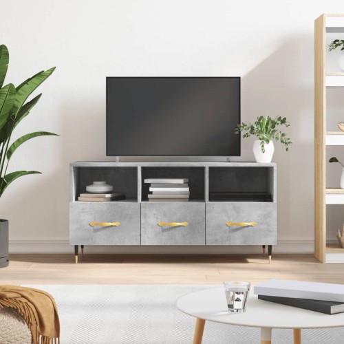 Mobile Porta TV Grigio Cemento 102x36x50 cm Legno Multistrato