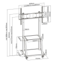 Supporto tv da terra con ruote in metallo Carter