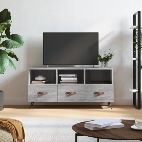 Mobile TV Grigio Sonoma 102x36x50 cm in Legno Multistrato