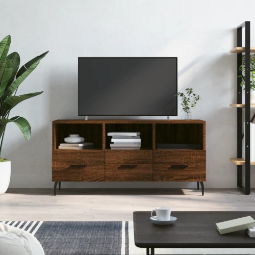 Mobile TV Rovere Marrone 102x36x50 cm in Legno Multistrato