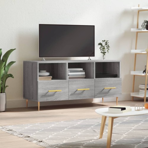 Mobile TV Grigio Sonoma 102x36x50 cm in Legno Multistrato