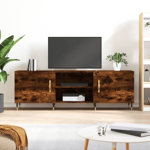 Mobile Porta TV Rovere Fumo 150x30x50 cm in Legno Multistrato