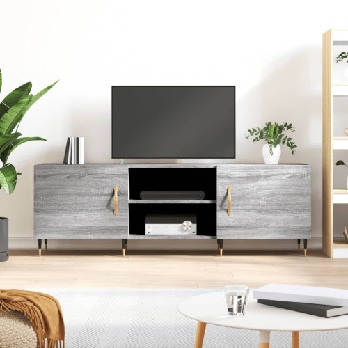 Mobile Porta TV Grigio Sonoma 150x30x50 cm in Legno Multistrato