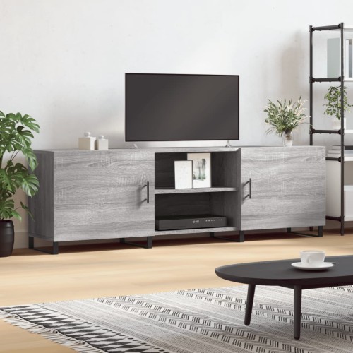 Mobile Porta TV Grigio Sonoma 150x30x50 cm in Legno Multistrato