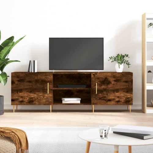 Mobile Porta TV Rovere Fumo 150x30x50 cm in Legno Multistrato