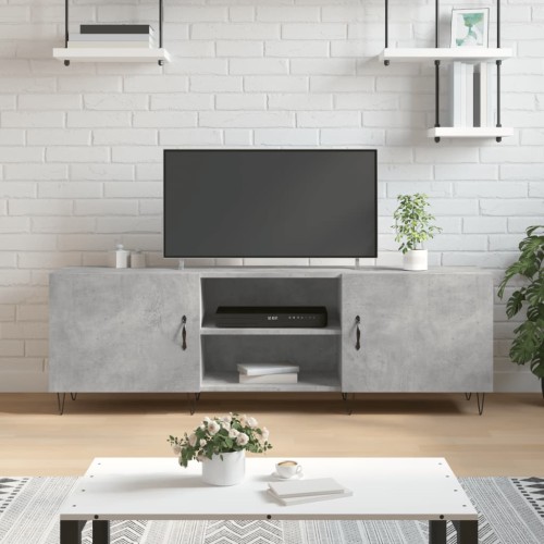 Mobile Porta TV Grigio Cemento 150x30x50cm in Legno Multistrato