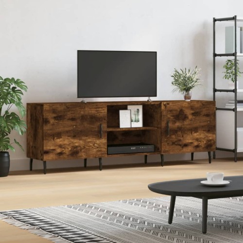 Mobile Porta TV Rovere Fumo 150x30x50 cm in Legno Multistrato