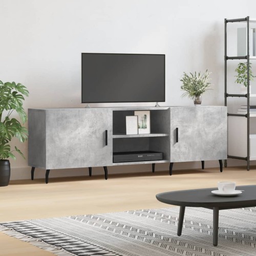 Mobile Porta TV Grigio Cemento 150x30x50cm in Legno Multistrato