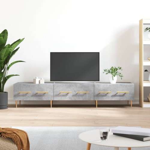 Mobile Porta TV Grigio Cemento 150x36x30 cm Legno Multistrato