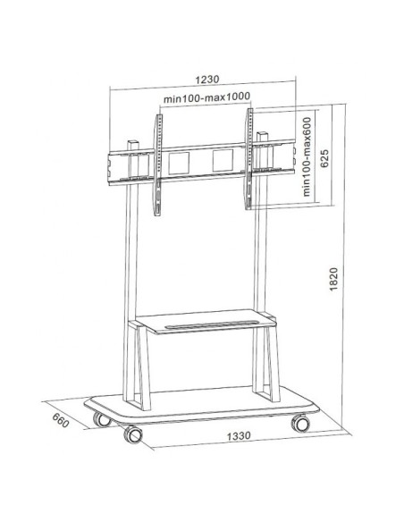 Carrello porta TV con ruote grandi dimensioni Stuart