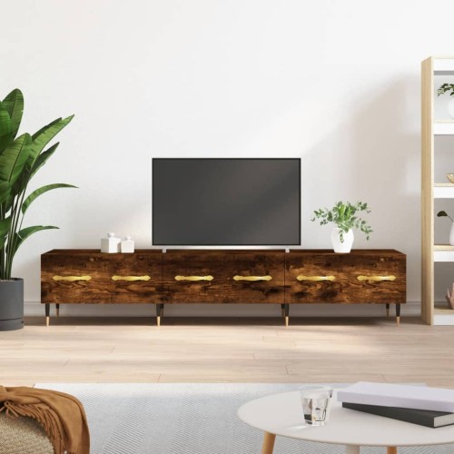 Mobile Porta TV Rovere Fumo 150x36x30 cm in Legno Multistrato