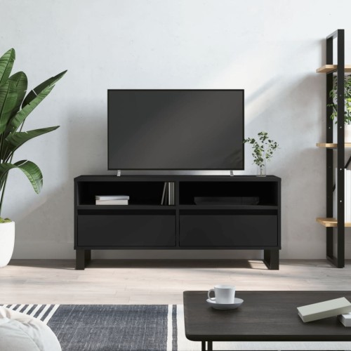 Mobile Porta TV Nero 100x34,5x44,5 cm in Legno Multistrato