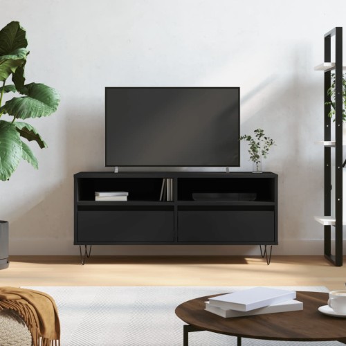 Mobile Porta TV Nero 100x34,5x44,5 cm in Legno Multistrato