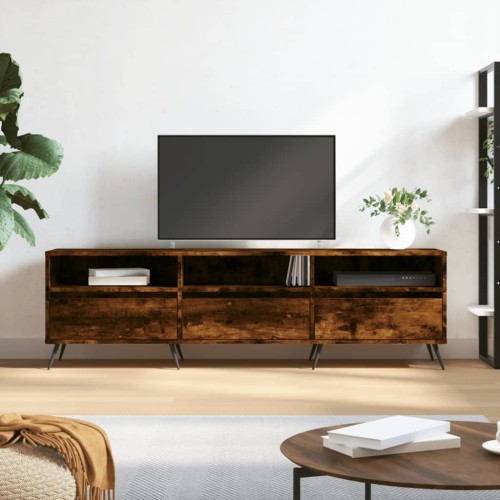 Mobile Porta TV Rovere Fumo 150x30x44,5 cm in Legno Multistrato