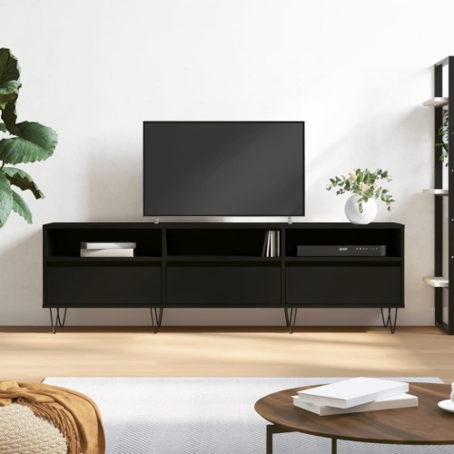 Mobile Porta TV Nero 150x30x44,5 cm in Legno Multistrato