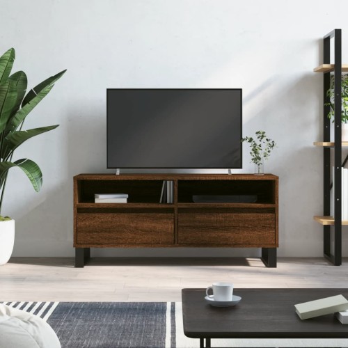 Mobile TV Rovere Marrone 100x34,5x44,5 cm in Legno Multistrato