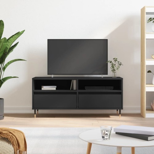 Mobile Porta TV Nero 100x34,5x44,5 cm in Legno Multistrato