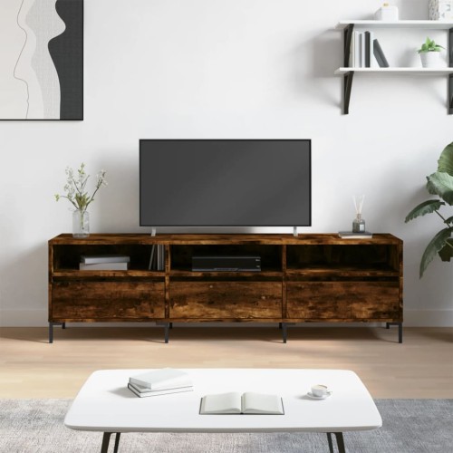 Mobile Porta TV Rovere Fumo 150x30x44,5 cm in Legno Multistrato