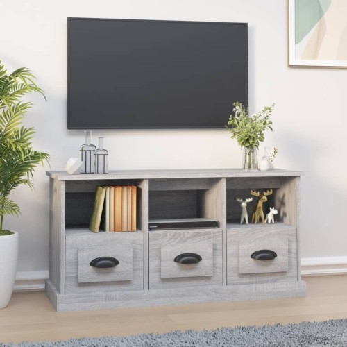 Mobile Porta TV Grigio Sonoma 100x35x50 cm in Legno Multistrato