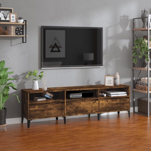 Mobile Porta TV Rovere Fumo 150x30x44,5 cm in Legno Multistrato