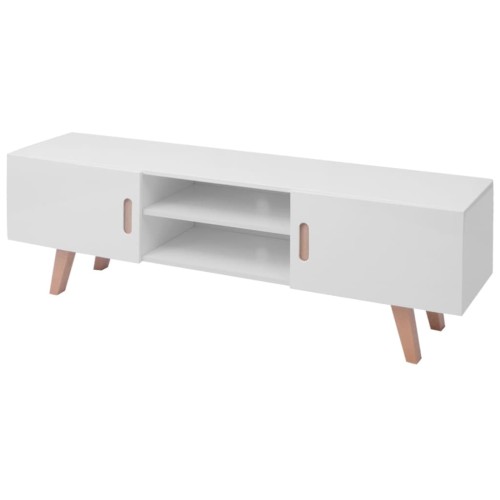 Supporto TV in MDF 150x35x48,5 cm Lucido Bianco