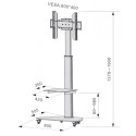 Carrello porta TV con ruote e mensola Agile Bianco