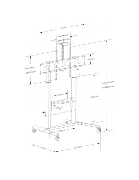 Carrello porta TV da 52 a 110 pollici Dribbling Big