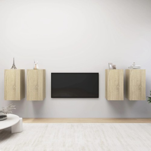 Mobili TV Rovere Sonoma 4 pz 30,5x30x60 cm in Truciolato